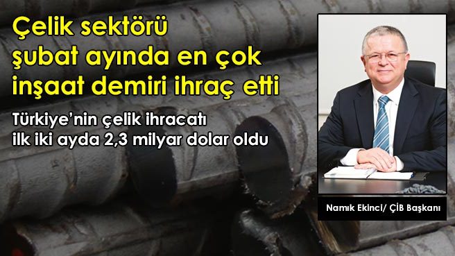 Çelik sektörü şubat ayında en çok inşaat demiri ihraç etti