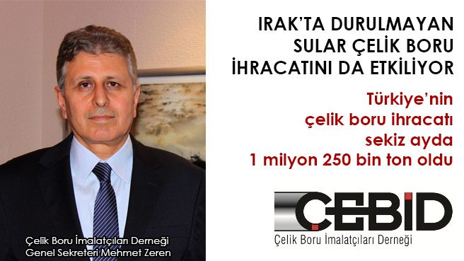 Türkiye'nin çelik boru ihracatı sekiz ayda 1 milyon 250 bin ton oldu