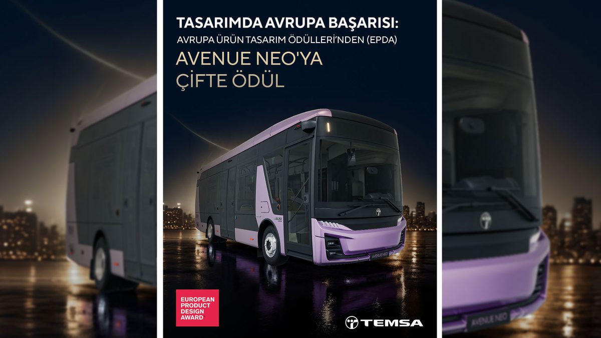 TEMSA’nın elektrikli otobüsü Avenue Neo’nun tasarımına Avrupa’dan iki ödül